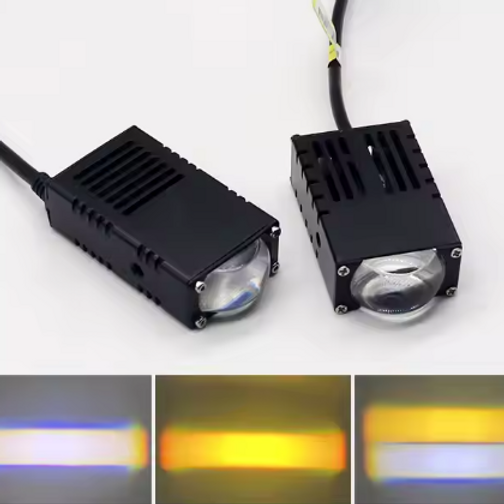Producto - PAR FAROS LED LUPA ALTA LUMINOSIDAD BLANCO + AMARILLO + RGB