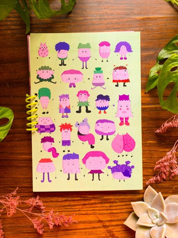 Producto - Cuaderno A5 Rayado Monstruitos Verde