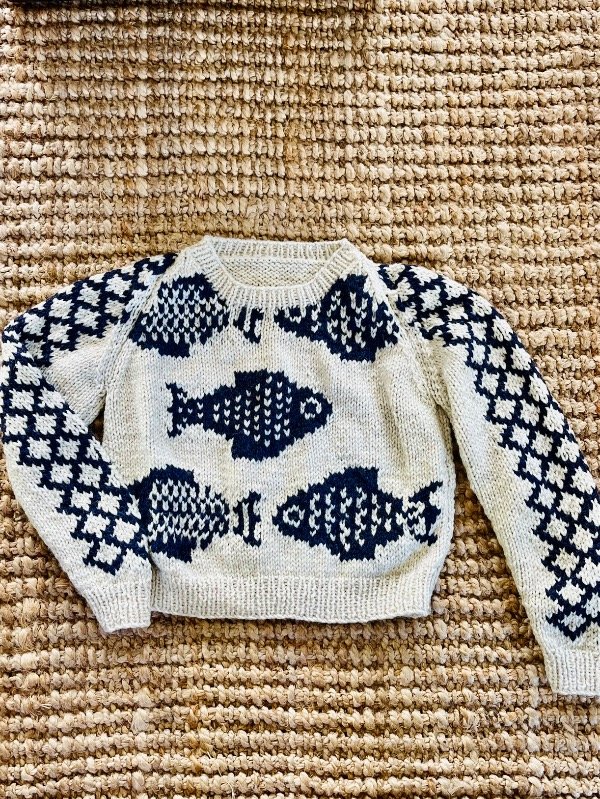 Sweater Pez Natural y Negro — imagen 4