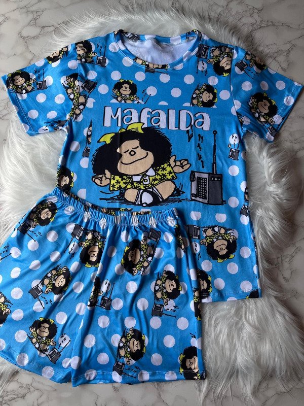 Producto - Pijama animado corto de modal soft FULL PRINT - Mafalda