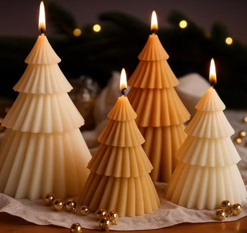 Producto - Molde de silicona para VELA/ Pino flecos grande