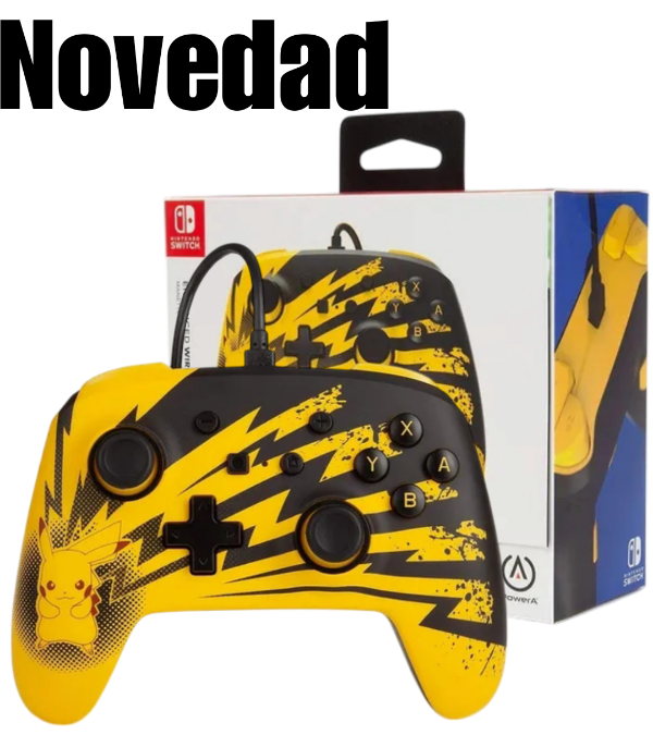 Producto - Joystick Enhanced Wired Controller Pikachu yellow and black