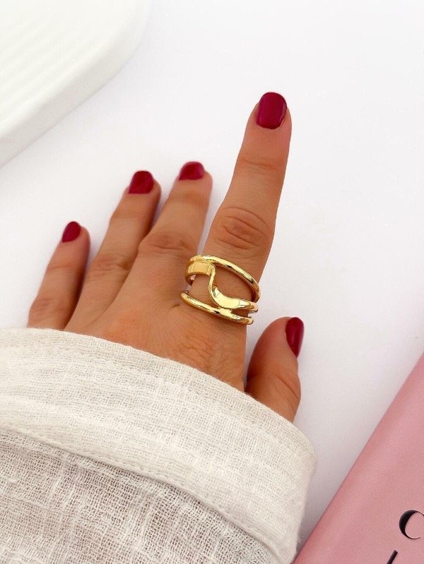 Producto - Anillo acero dorado regulable 5