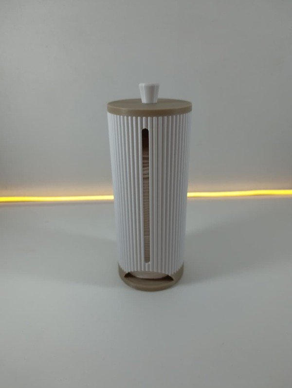 Producto - Dispensador de Pads de Algodón - Blanco y Beige