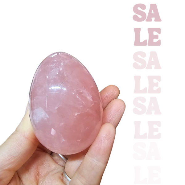 Producto - Huevo grande de Cuarzo Rosa premium