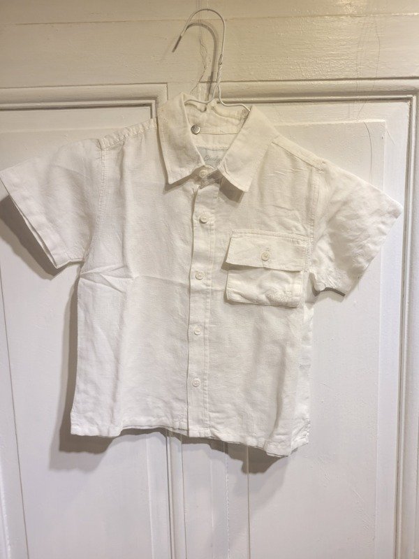 Producto - Camisa CHEEKY blanca lino Talle 2 años - PRECIO: 16X