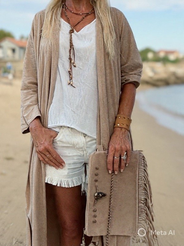 Producto - Kimono gamuzado nude