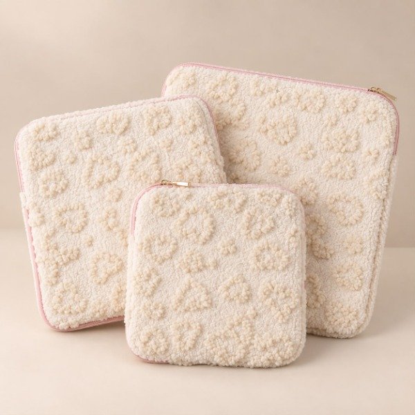 Producto - Funda notebook peluchito corazon crema