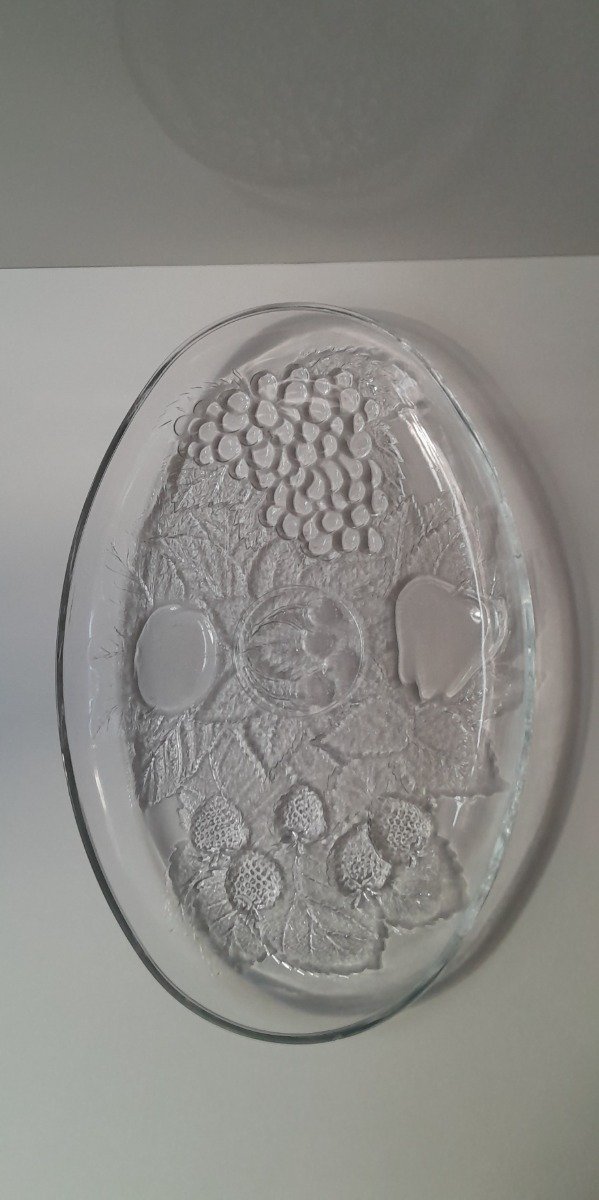 Producto - Bandeja de vidrio con decoración frutas