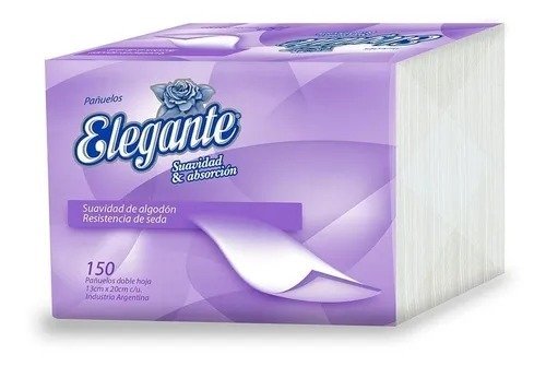 Producto - PAÑUELOS DESCARTABLES ELEGANTE HOJA DOBLE PACK x150 PAÑUELOS