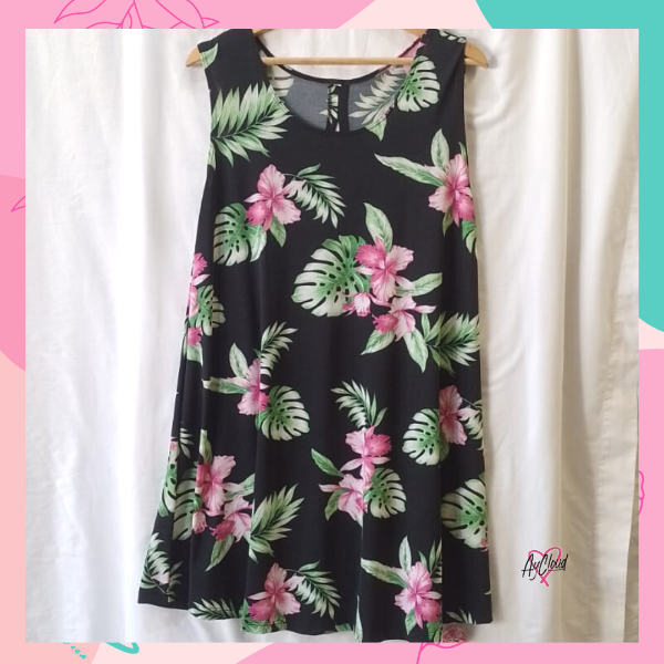 Producto - Vestido corto estampado de Seda Fría - Super Amplio