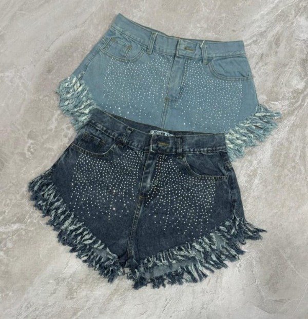 Producto - LINEA AMBAR SHORT DE JEANS RIDIDO CON BRILLO