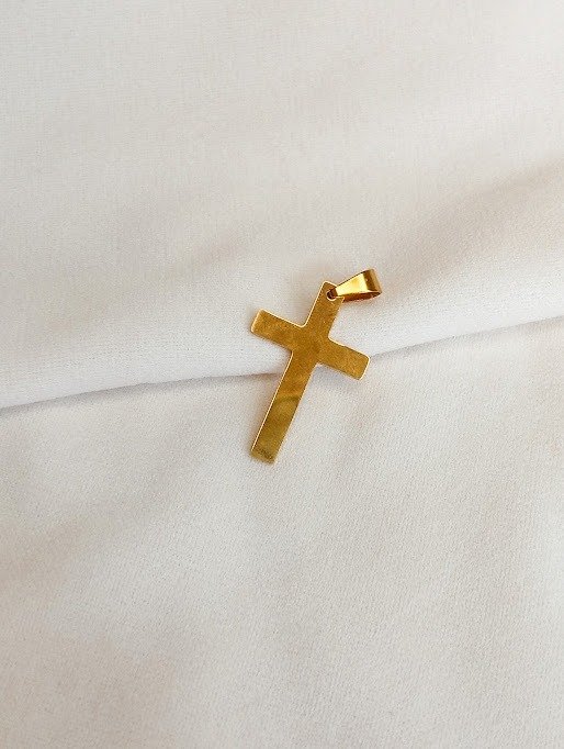 Producto - Dije cruz - Acero dorado