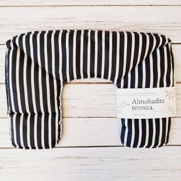 Producto - Almohaditas Cervical Raya Doble Negra