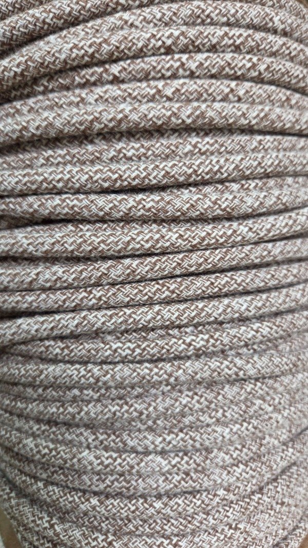 Producto - Cordon de algodón trenzado 6mm MELANGE TOSTADO y CRUDO - 0