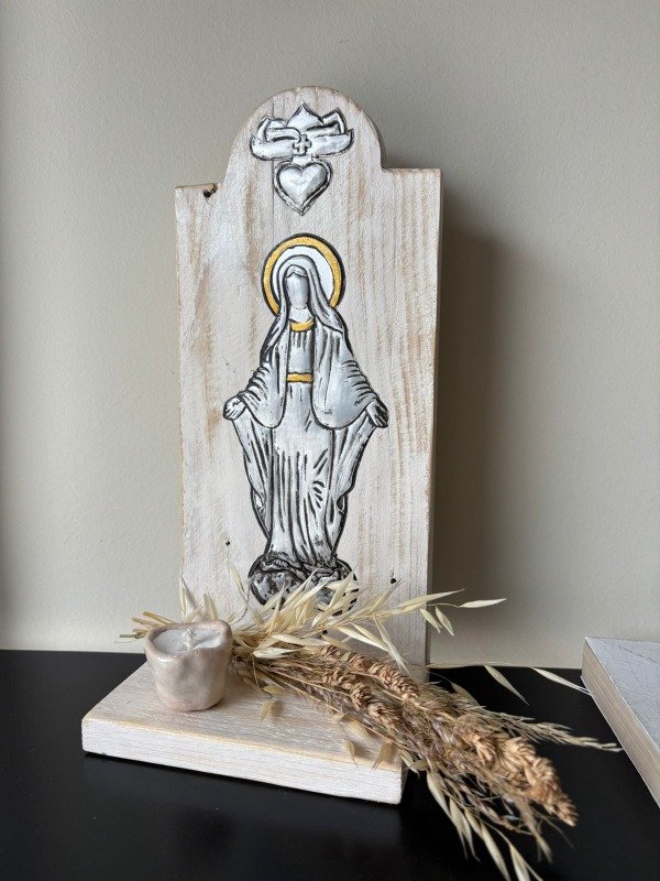Producto - Altar Virgen de La Medalla milagrosa blanco