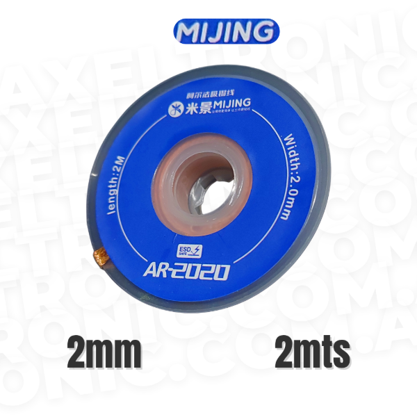 Producto - Malla Desoldante MiJing AR-2020 PROFESIONAL - 2mm 2mts