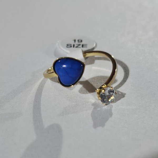 Producto - Anillo corazon azul y strass