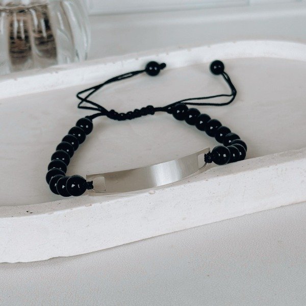 Producto - Pulsera Identificación Hombre Acero Blanco