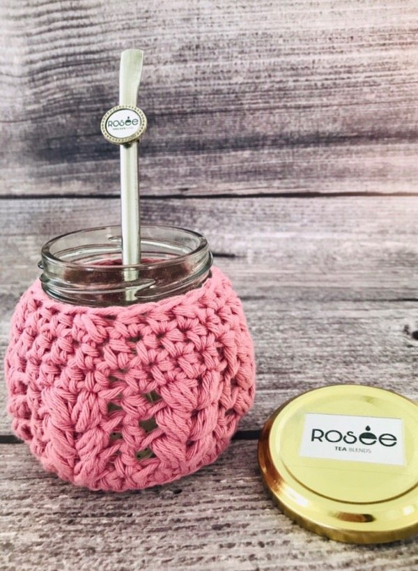 Producto - Frascos con Fundas tejidas + Blend para el mate