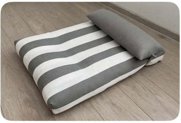 Producto - Colchonetas Rectangular con Almohadon Rayas Gris - 2