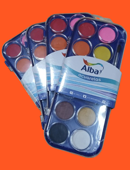 Producto - Set Acuarelas x 12 colores  + Pincel Alba