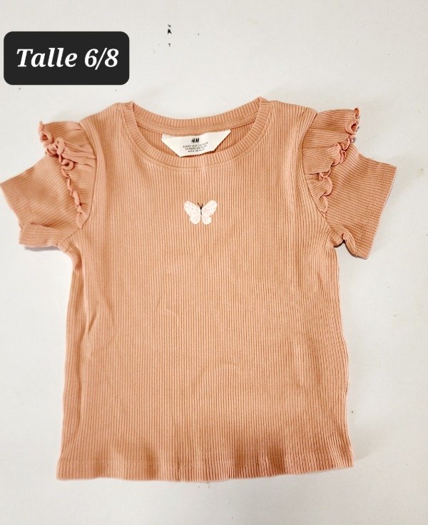 Producto - Remera manga corta HyM talle 6/8 morley rosa