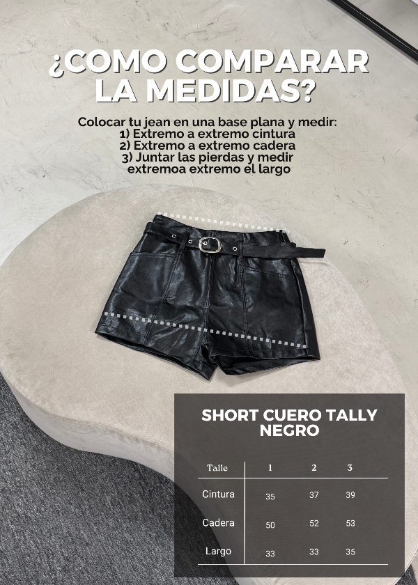 Producto - Short Cuero Tally Negro - 4