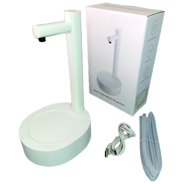Producto - DISPENSER BOMBA PARA BIDON AGUA AUTOMATICO USB RECARGABLE CON BASE