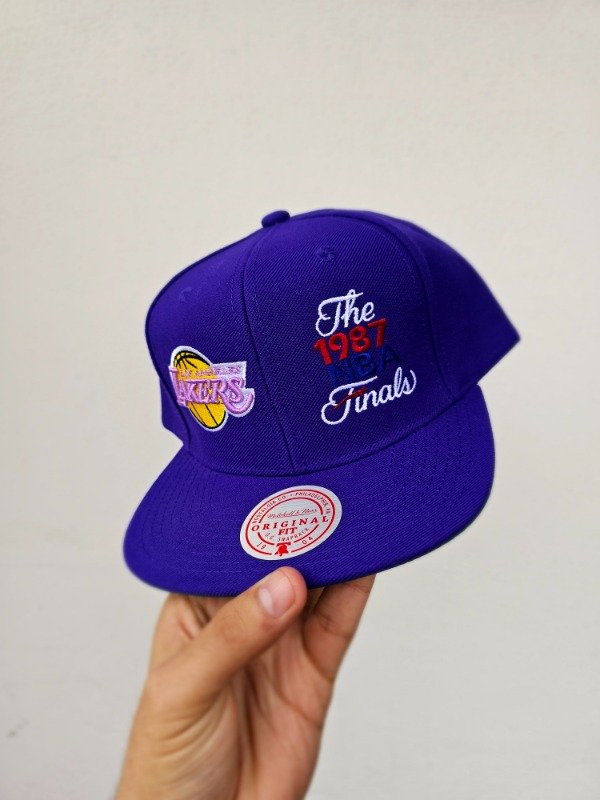 Snapback Los angeles lakers 1987 NBA Mitchell and Ness — imagen 2