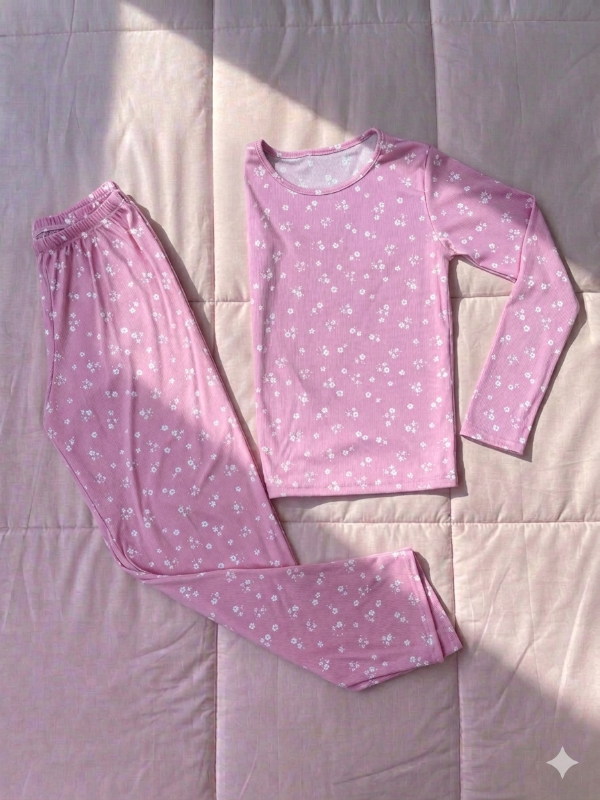 Producto - Pijama florcita rosa largo