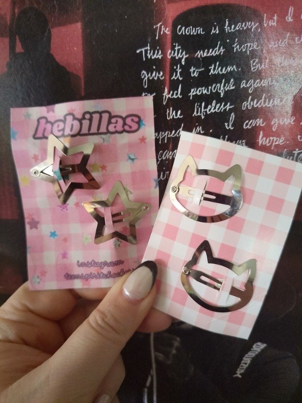 Producto - hebillas tic tac gatitos o estrellas x par