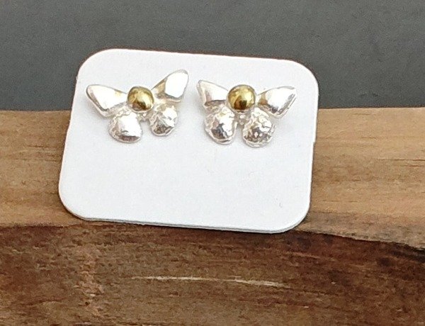 Producto - Aro Mariposa Plata 925 con circulo oro bajo