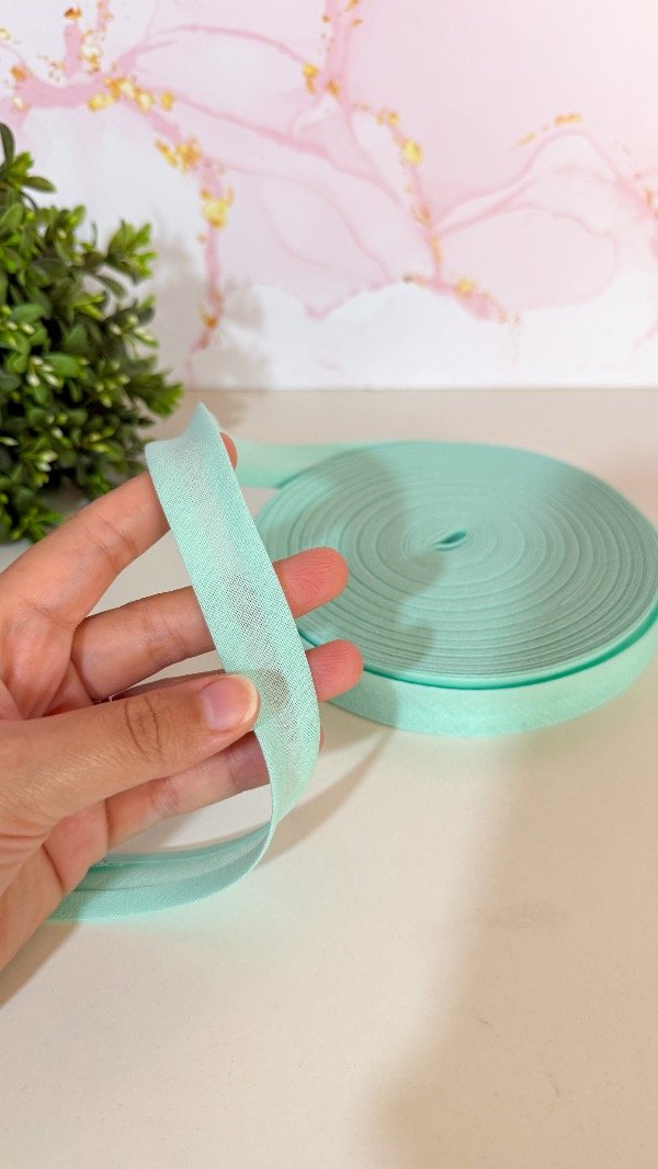 Producto - Cinta bies lisa  verde agua - 3mts