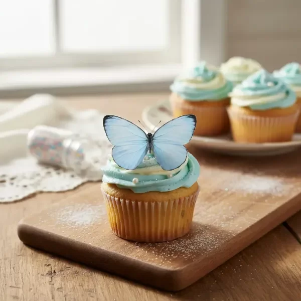 Producto - Mariposas comestible CELESTE CLARO pack x12Un