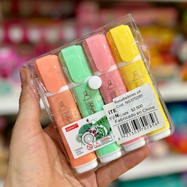 Producto - Set X4 Resaltadores Pasteles 370285