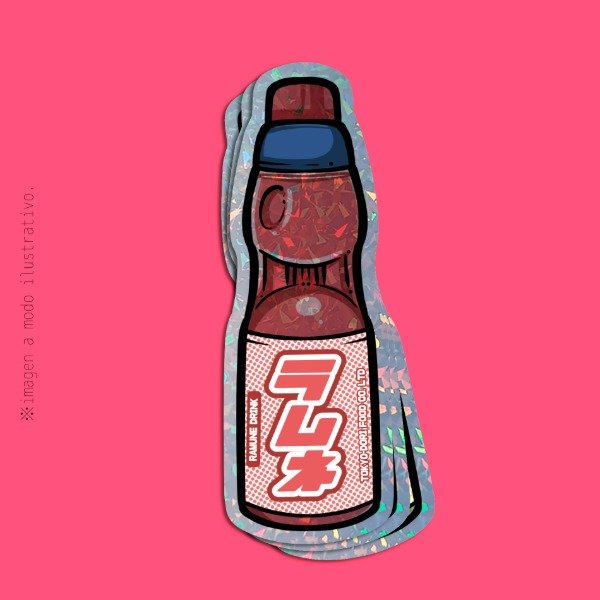 Producto - Sticker Holográfico Ramune Rojo