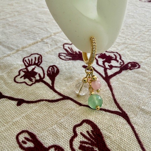 Producto - Aros colgantes de piedras ( el par )