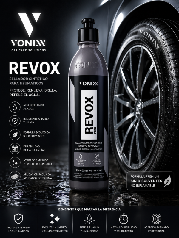 Producto - Vonixx Revox 500ml Sellador Sintético para Neumáticos Acabado Satinado