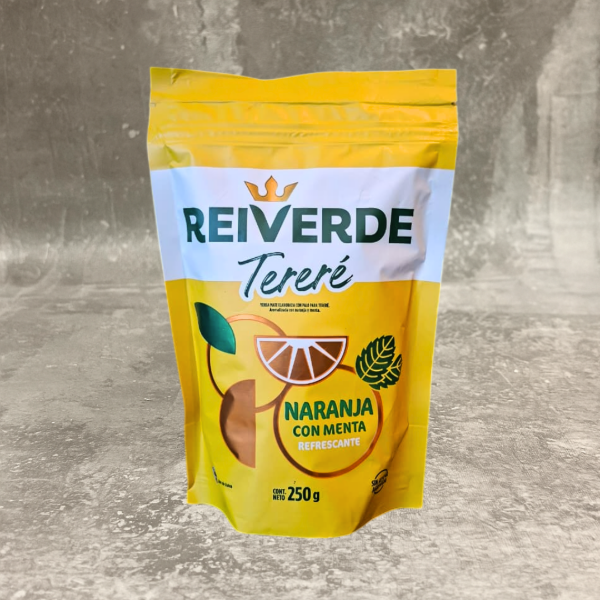 Producto - YERBA REI VERDE TERERE NARANJA CON MENTA 250 GR
