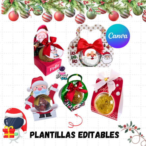 Producto - Plantilla Editable Empaque Para Esferas Navideñas. Digitalbaires
