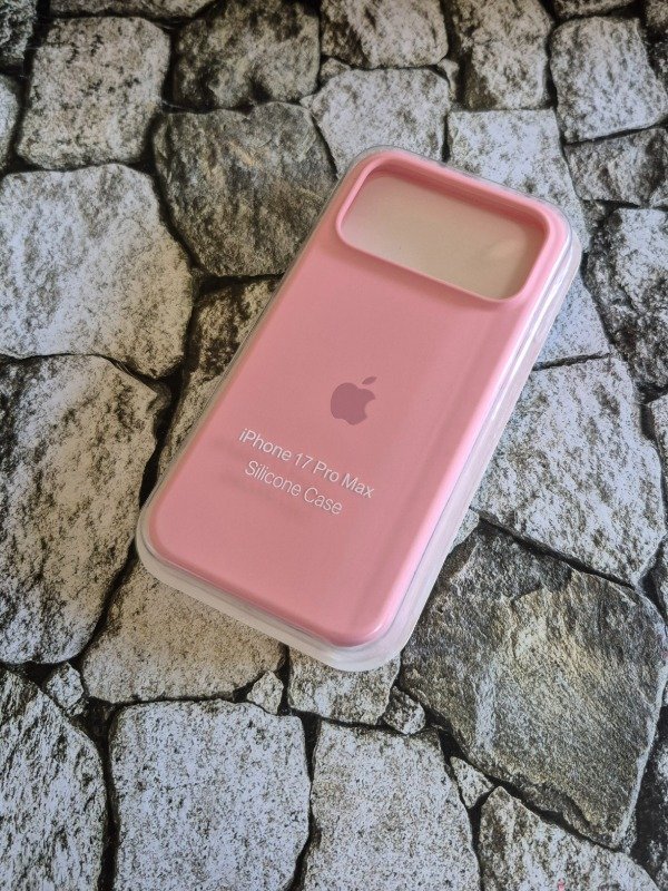 Producto - Funda silicone case logo Iphone 17 Pro Max rosa