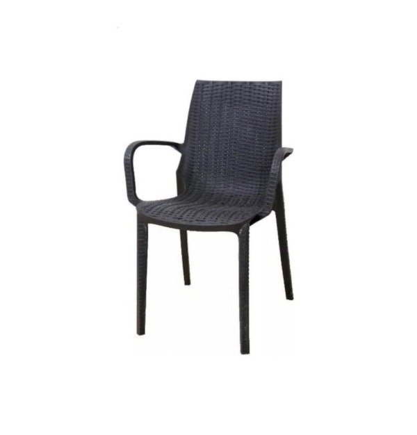 Producto - SILLA MELODY RATAN CON APOYABRAZOS NEGRO