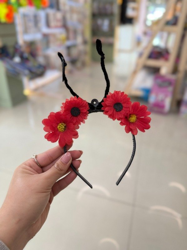 Producto - Vincha flores rojas