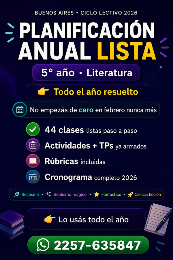 Producto - Planificación anual para quinto año