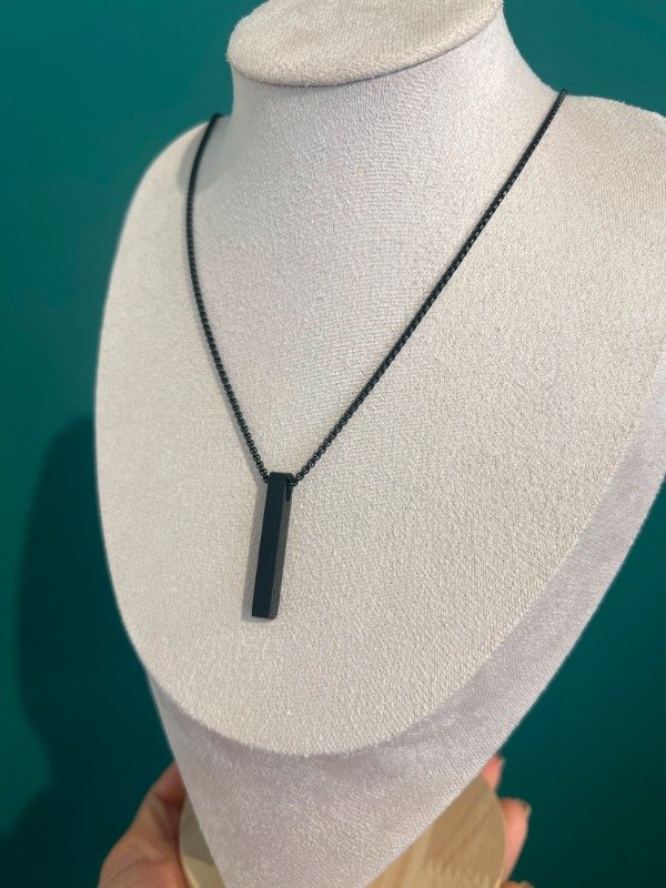 Producto - Cadena con dije barra Acero negro