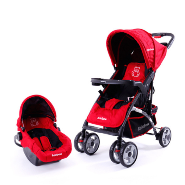 Producto - COCHE DE PASEO KIARO TRAVEL SISTEM ROJO RAINBOW
