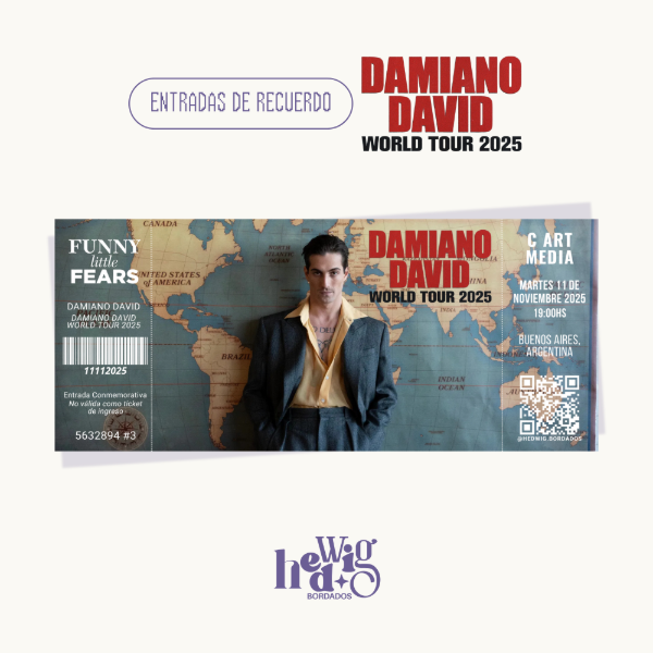 Producto - Entradas de recuerdo 14x6 - DAMIANO DAVID C Art Media