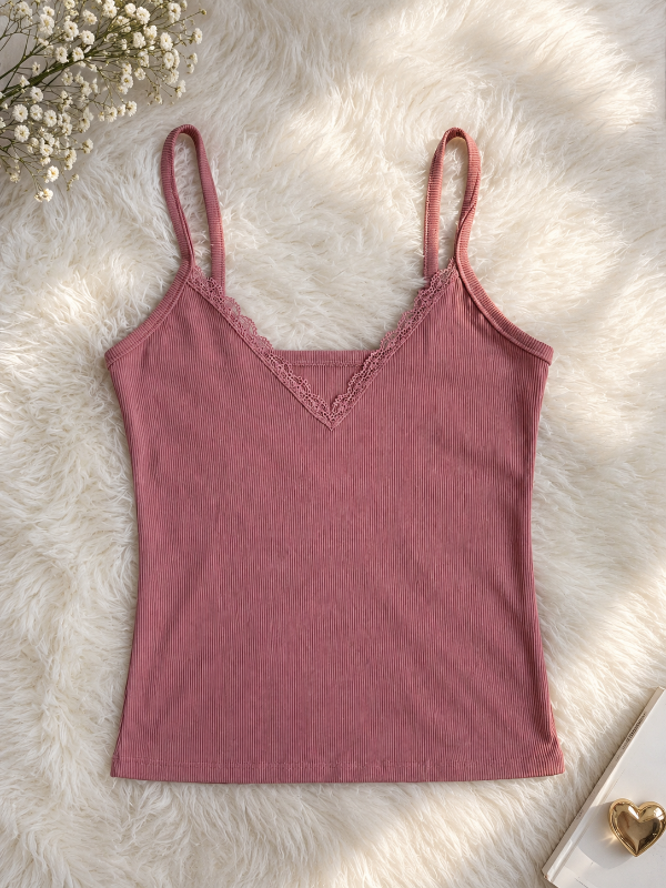 Producto - Musculosa rosa con puntilla - 1