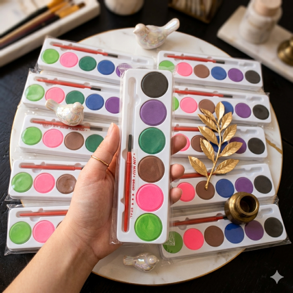 Producto - SET X 10 ACUARELAS TRAE 6 COLORES EL BLISTER MAS PINCEL